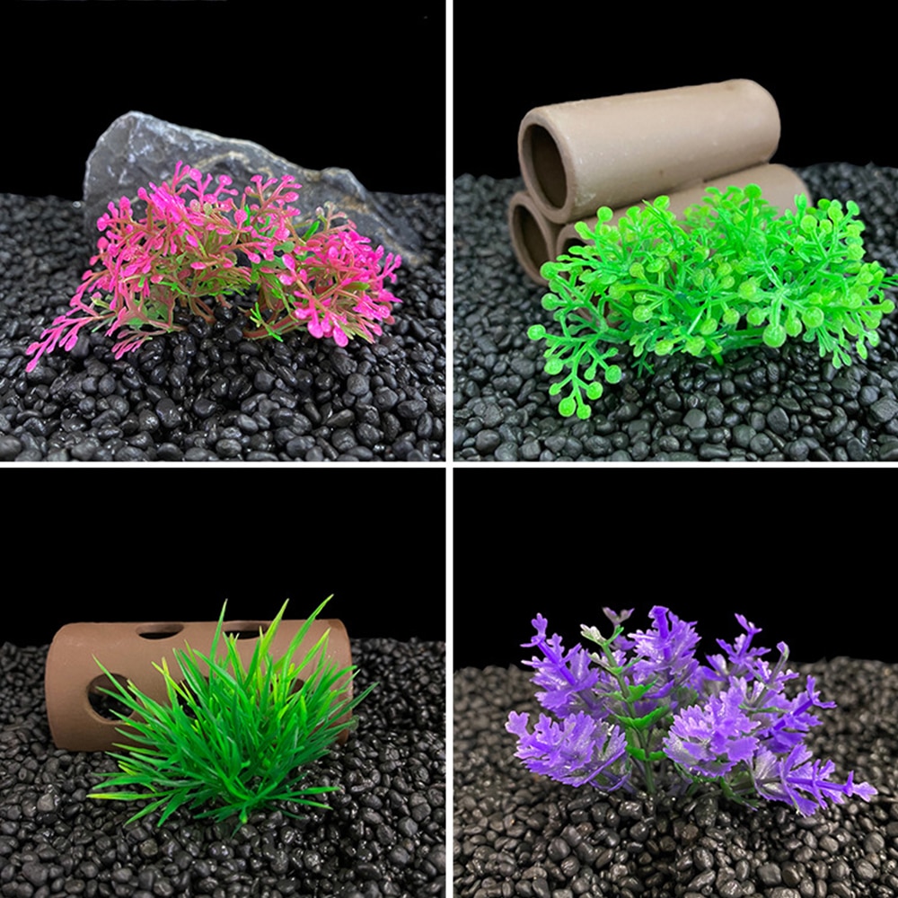 Kunstige planter akvarie indretning vand ukrudt ornament plante akvarium akvarium græs 2.5 x 5cm 1pc simulering dekoration