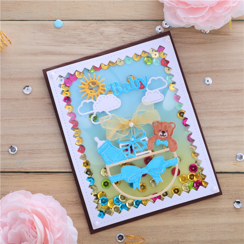 InLoveArts Baby Dies Letter Metal Cutting Dies Dies Scrapbooking Card Making Album Embossing Crafts