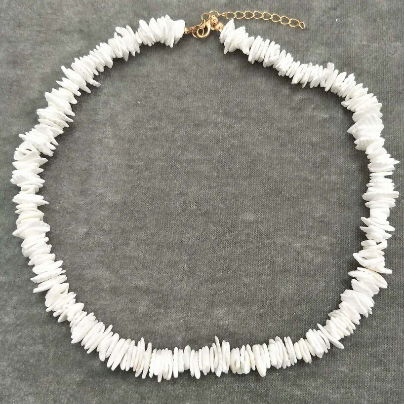 Rainbery White Shell Nugget Irregular Gravel Chips Beads High Grade Women Weddings Oarty Chian Necklace: necklace / silver