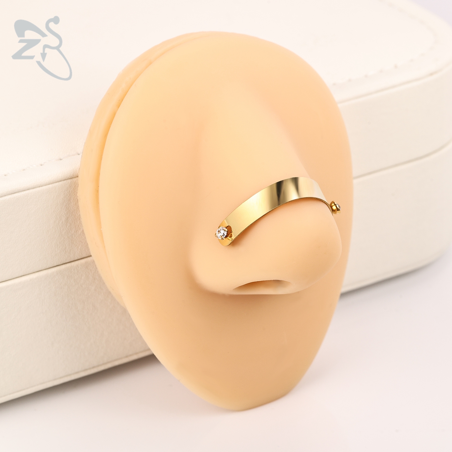 ZS-Piercing en Acier Inoxydable pour Homme et Femme, Bijoux de Corps, Ajustable, Pont de Narine, Punk, 24/30/35/40/45/50mm, 1 Ensemble