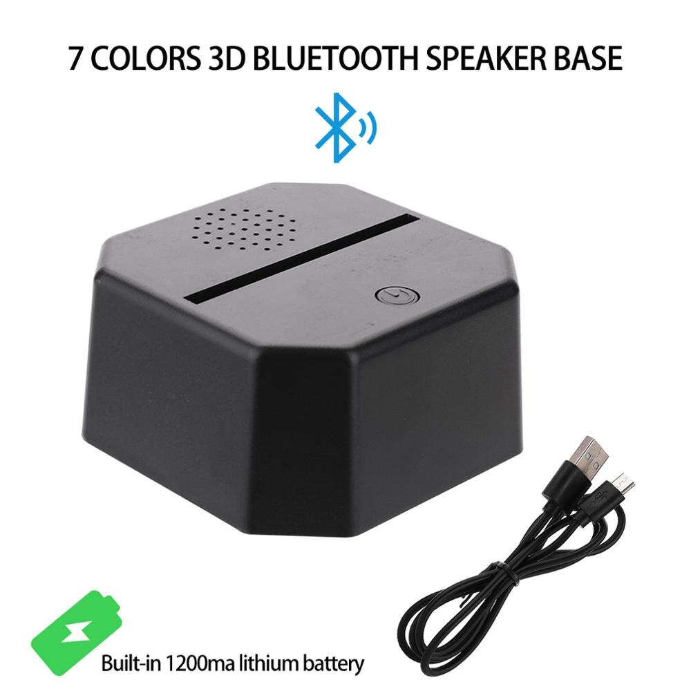 1/2/5/10 stk 3d musik buletooth akryl lampe base genopladelig natlys fjernbetjening berørbar usb lysende lampda udskiftning: 2 stk