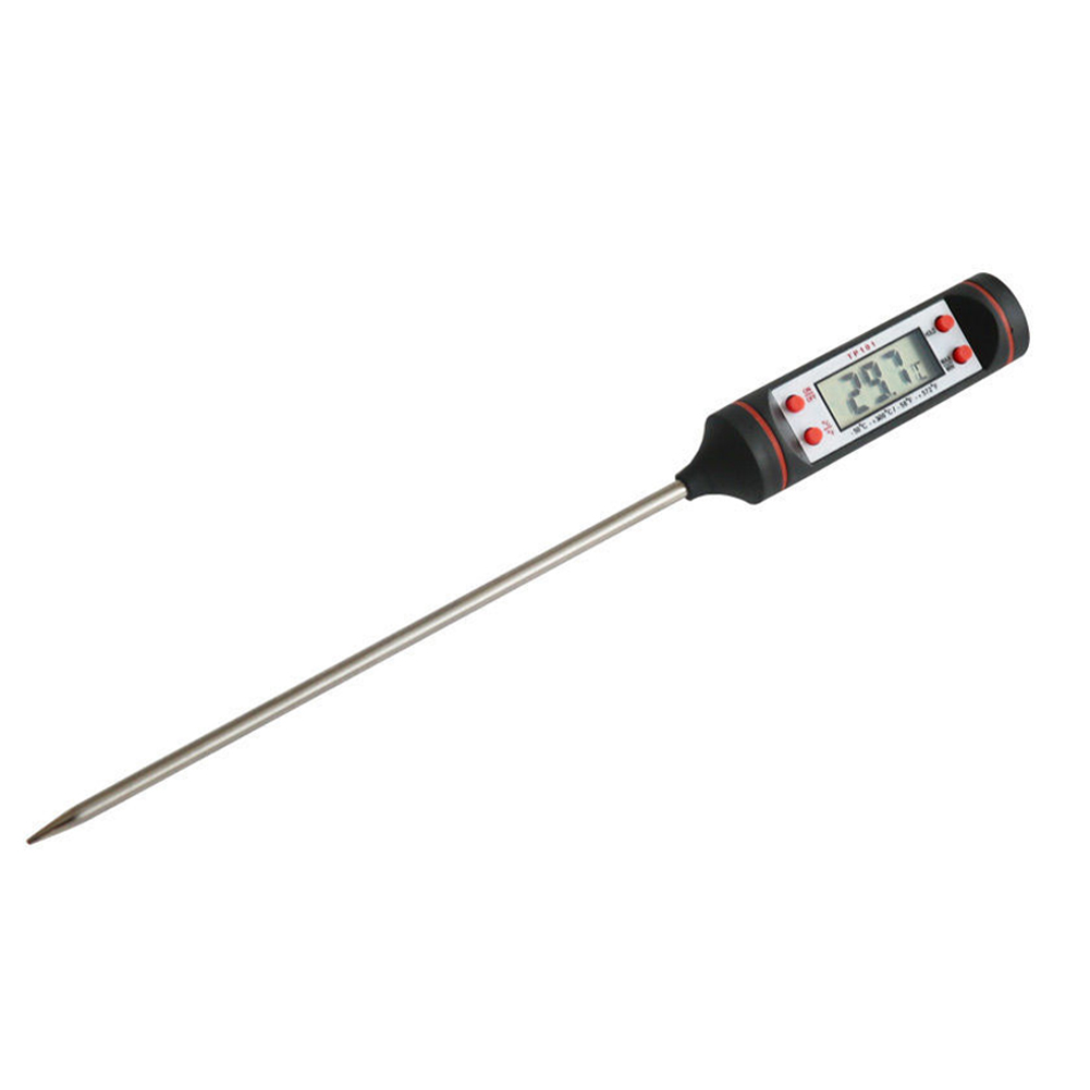 Termômetro de ar condicionado para carro, tipo agulha, lcd, medidor digital, ferramenta de verificação, cozinha, medição de temperatura multifuncional: Preto