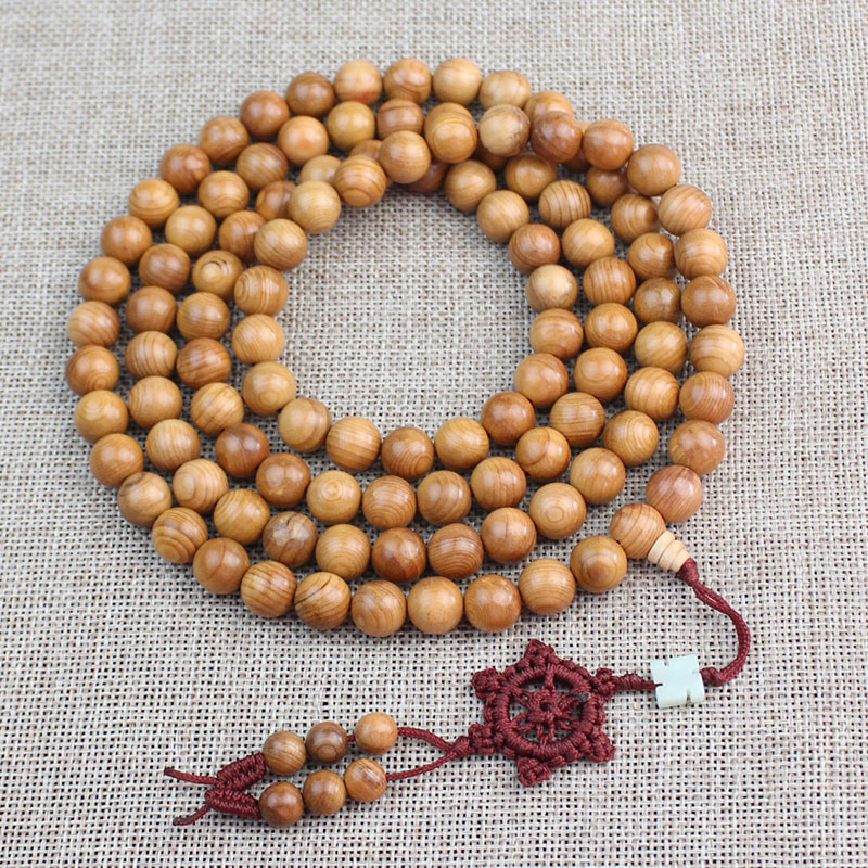 Yew Bracelet Old Material 108 Buddha Beads Old Material Solid Wood Bracelet Men and Women Couple Necklace