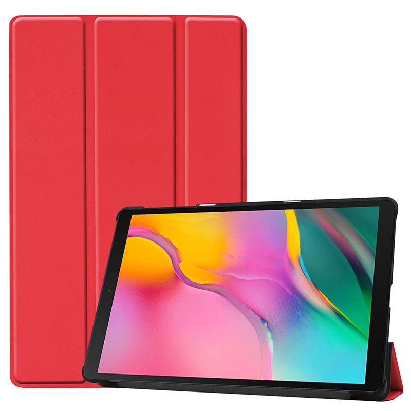 For Samsung Galaxy Tab A 10.1 inch Case Ultra Slim Leather Magnetic Stand Cover For Samsung Tab SM-T510 SM-T515 Funda Capa: Red