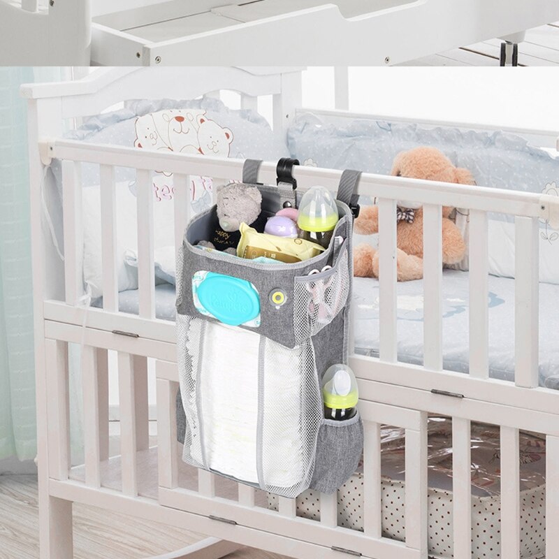 LED Nacht Licht BPA FREI Baby Lagerung Organizer Krippe Hängen Lagerung Tasche Caddie Organizer für Baby Bettwäsche einstellen Windel Lagerung tasche