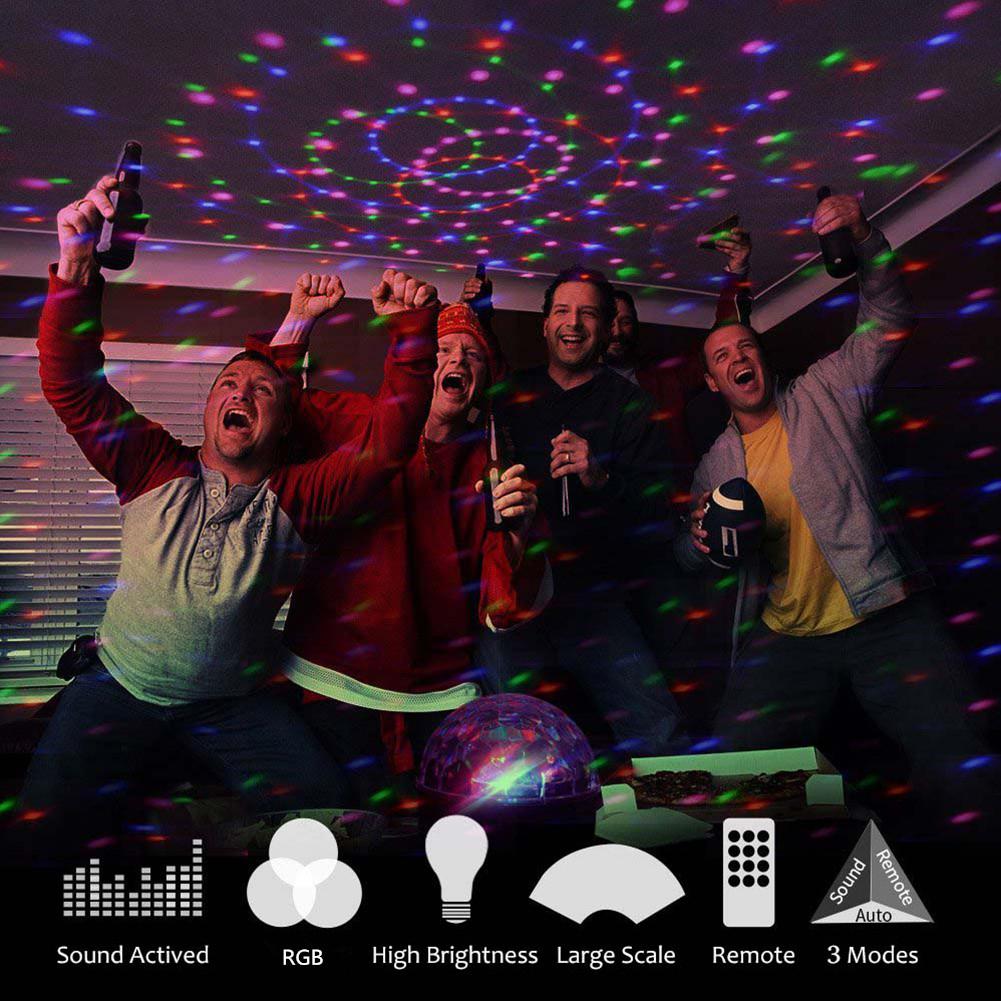 HiMISS LED DJ Disko Licht Klang Kontrolle Bühne Lichter RGB Magie Kristall Ball Lampe Projektor Wirkung Lampe Licht Weihnachten Party