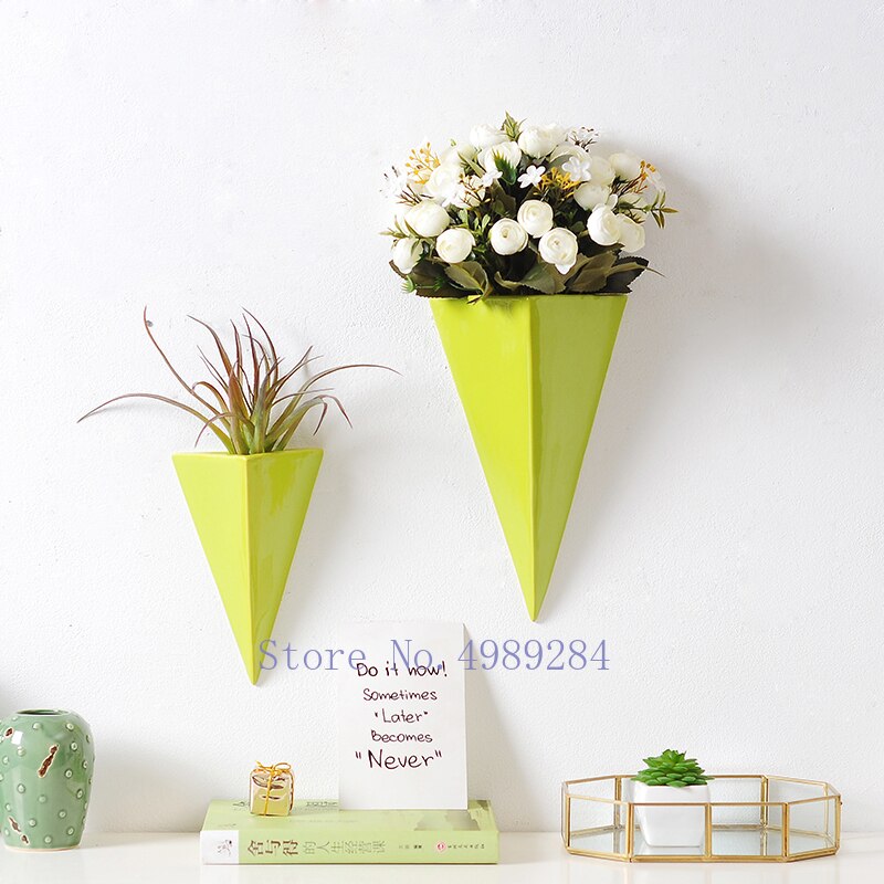 Creatieve Keramiek Muur Opknoping Geometrische Muur Vaas Achtergrond Wanddecoratie Schorsing Bloemstuk Moderne Decoratie