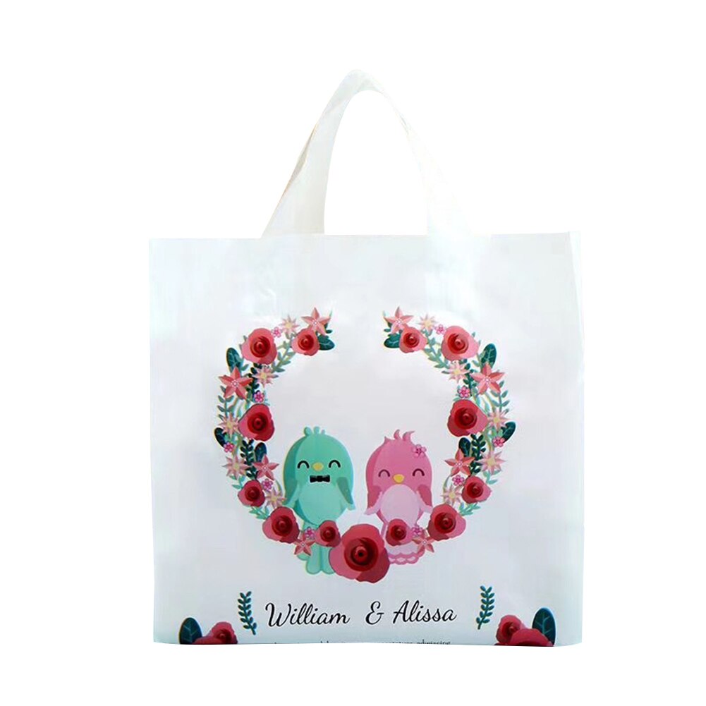 50pcs/lot Colorful Plastic Shopping Bags With Handle Boutique Clothes Packaging Bag Plastic Handbags