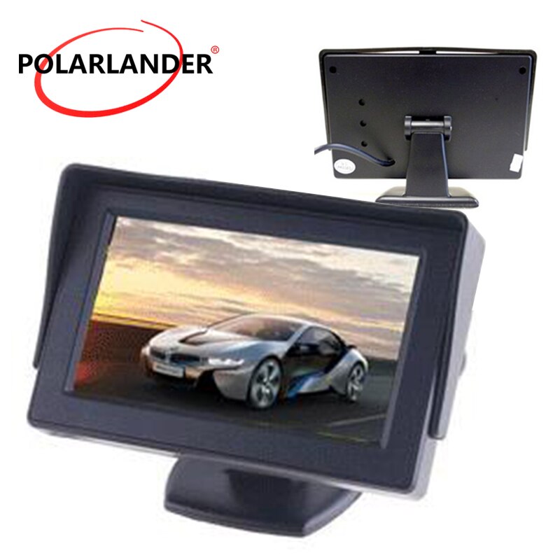 Monitor de coche TFT LCD a color de 4,3 pulgadas con entrada de vídeo de 2Ch para cámara de visión trasera o prioridad inversa de DVD