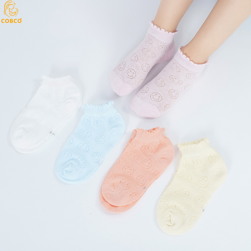 5Pairs Sokken Pack Lente Zomer Leuke Sokken Kinderen Sokken Ademend Mesh Hollow Out Korte Sokken Kinderen Jongens Meisjes Enkel sokken