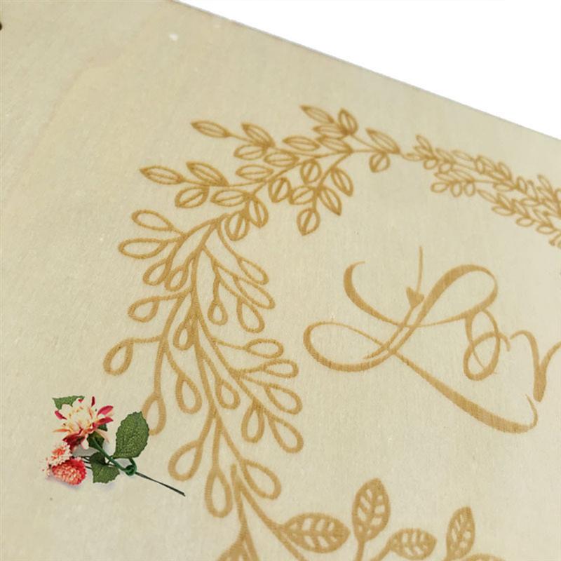 Libro de Visitas de madera Retro, delicado amor y Guirnalda, libro de visitas grabado, libro de mensajes, de visitas para boda de compromiso