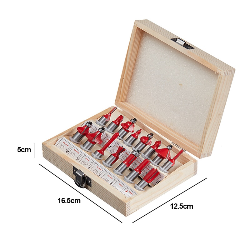 Pracmanu 15 Stks/set Houtbewerking Frezen 1/4 ''/8Mmshank Carbide Router Bit Voor Hout Cutter Graveren Snijgereedschap