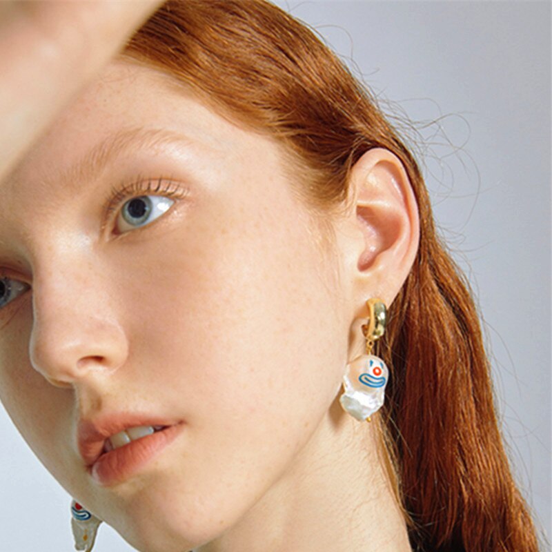 Punk klovn ansigt perleøreringe specielle formede øreringe til kvinder pige smykker