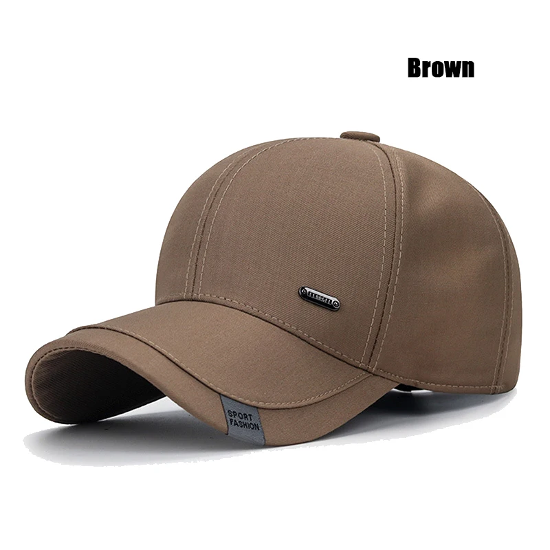 Nueva , ropa de algodón para hombres, gorra de béisbol de mediana edad, gorras de camionero, gorra deportiva informal clásica para exteriores, gorras para papá: Marrón claro
