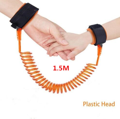 Kids Wrist Link Toddler Baby Kids Safety Harness Child Leash Anti Lost Wrist Link Traction Rope Anti Lost Bracelet: 1.5M orange plastic