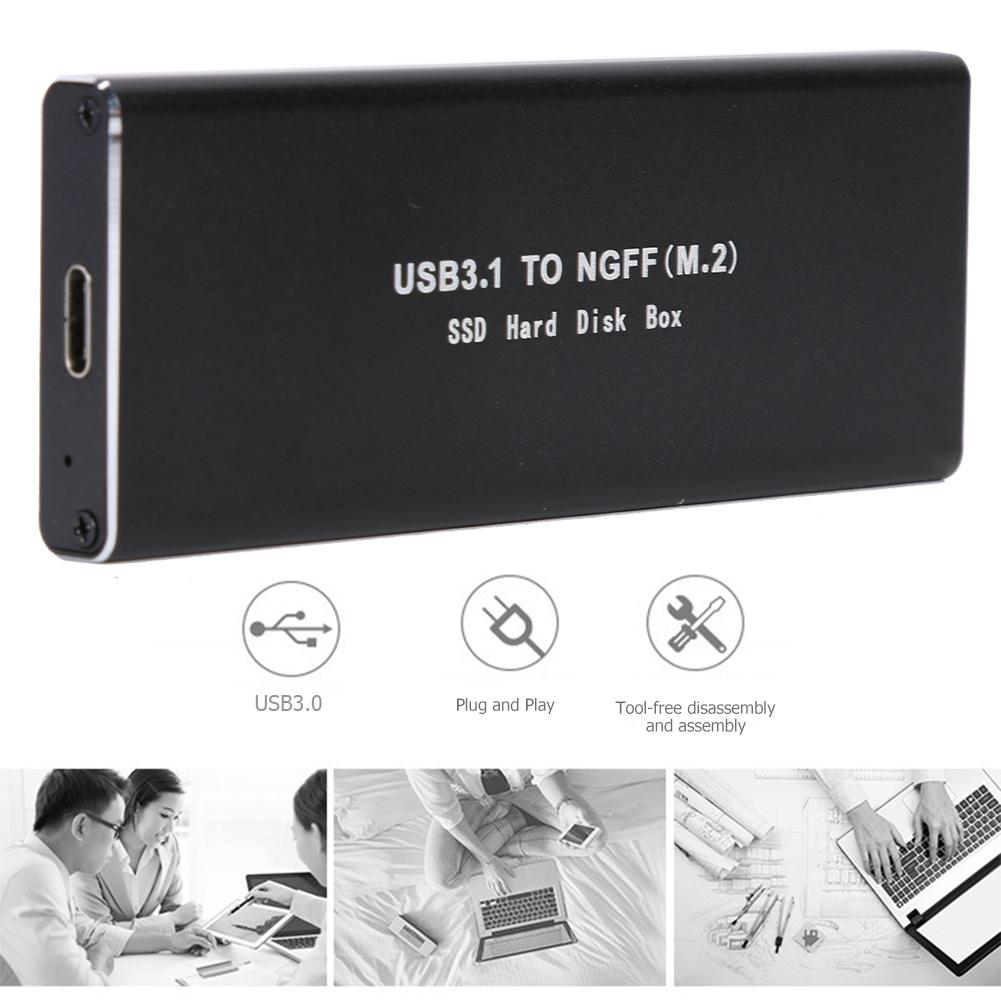 Aluminum Alloy 8T Hard Disk Case Type-C to USB3.0 M.2 NGFF Solid State Disk Case Theoretical Transmission Speed 6GB/S