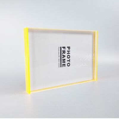 High Transparent Rectangle Acrylic/Plexiglass Wedding Picture Frames PF009: Orange / 6 inch