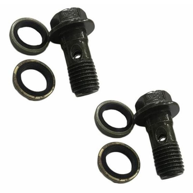 Dual Line Hose Dirt Pit Bike Motorcycle Double Banjo Bolt 2pcs M10*1.25Pitch Brake
