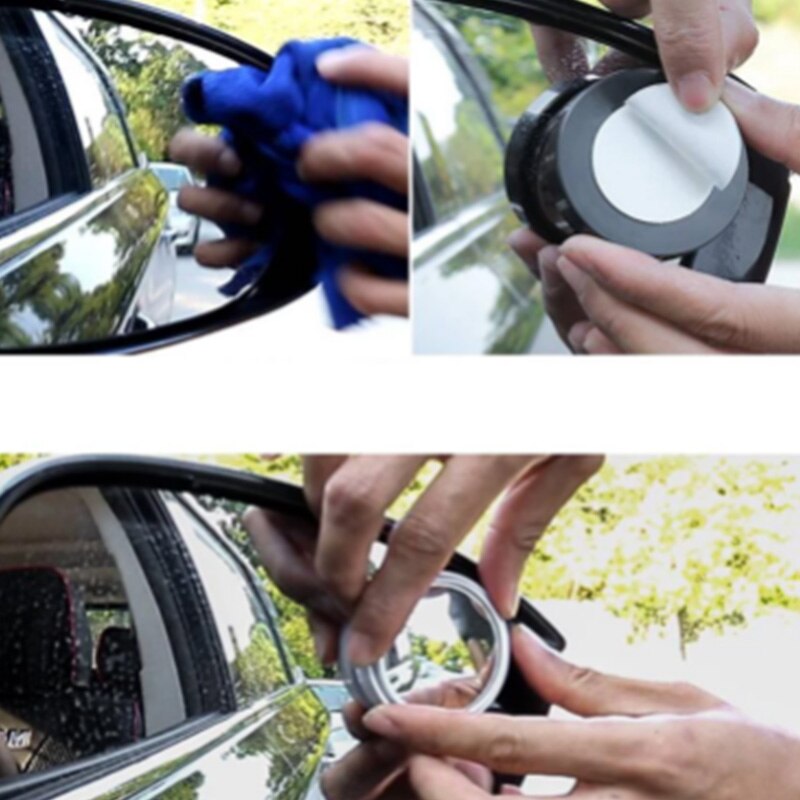 2 Stuks 360 Graden Dodehoekspiegel Auto Achteruitkijkspiegel Kleine Ronde Spiegel Omkeren Magic Blind Gebied Interieur Spiegels Accessorie
