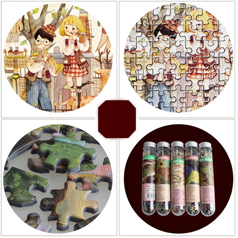 12 arten Puzzle Landschaft Öl Malerei Chinesische Malerei Jigsaw Mini Reagenzglas Paket Pädagogisches Spielzeug Für Erwachsene Und Kinder 150pcs