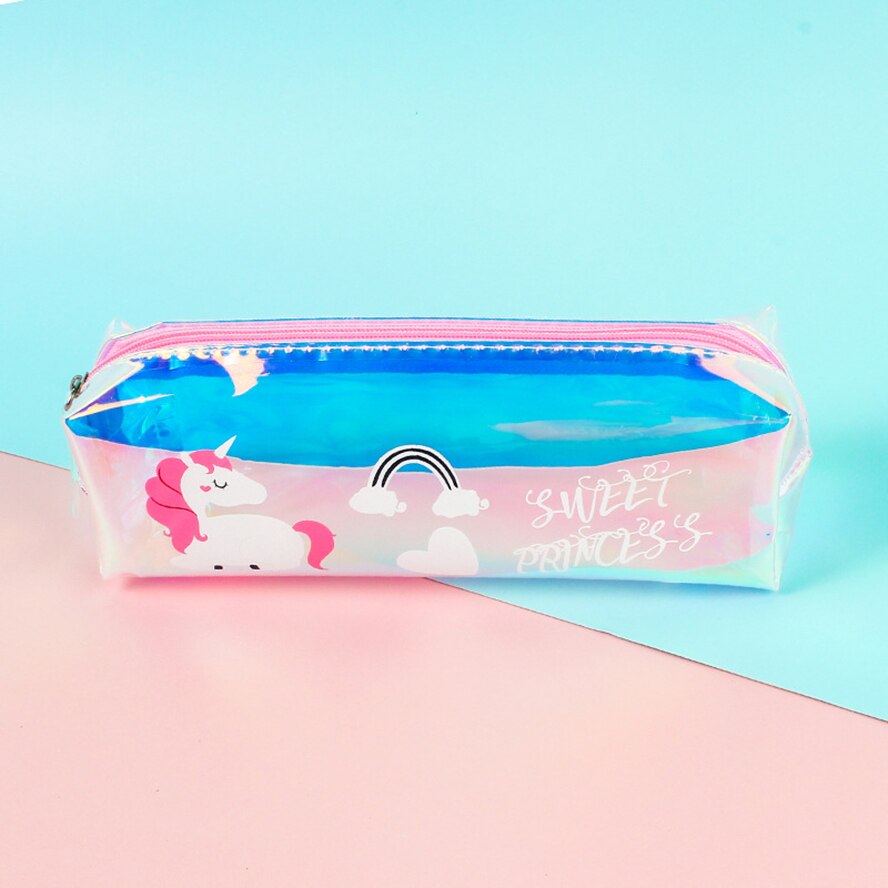 Pencil Cases Unicorn Estuche Escolar Kawaii School Supplies Transparent Trousse Scolaire Cute Pencil Box Piornik Pencil Case: BD-1219-2