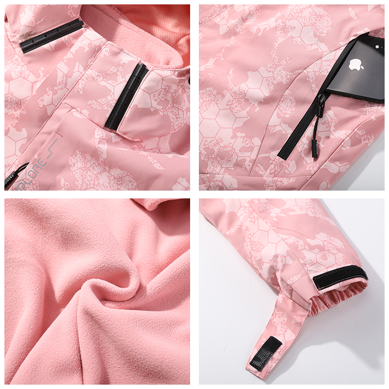 3 in 1 Frauen Winter Jacke Druck Wasserdichte Windjacke draussen Regen Mit Kapuze Vlies Ski Jacke Damen Snowboard Warme Schnee Mantel