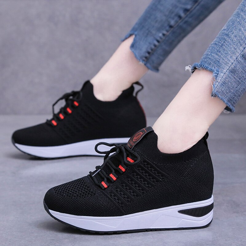 Women Swing Shoes Thick Sole Shoes Wedges Sneakers Female Outdoor Toning Sneakers Height Increasing Platform Shoes