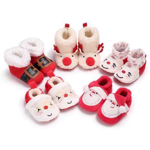 SchöNe Weihnachten Neugeborenen Kleinkind Baby Jungen Mädchen Warme Schneeschuhe Taufe Prewalker Krippe Schuhe 0-18 Mt