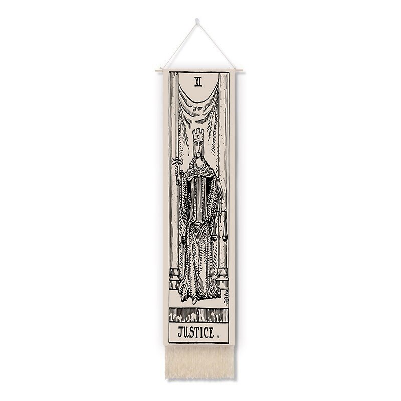 Tapiz de pared de Tarot de Luna nocturna, Mandala, decoración del hogar, imágenes colgantes de dormitorio, diagrama de eje de algodón y lino de macramé: GTTLP(94)