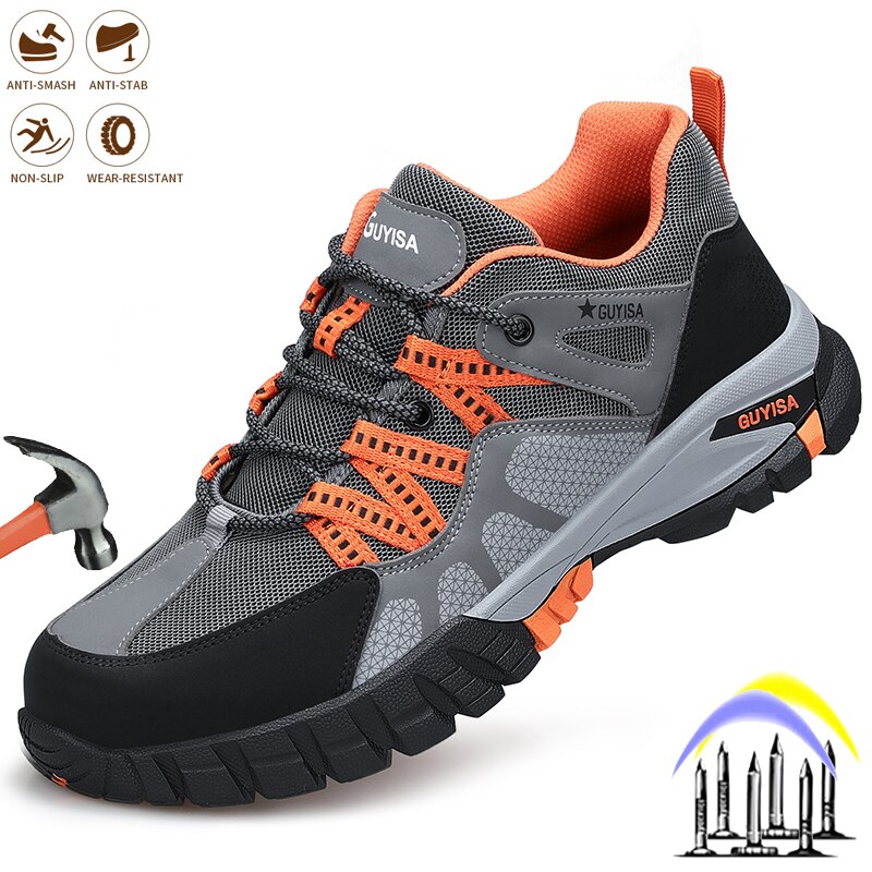Onverwoestbaar Mannen Werken Veiligheidsschoenen Anti-Smashing Stalen Neus Veiligheid Laarzen Voor Man Antislip Bouw Veiligheid Sneakers voor Mannelijke