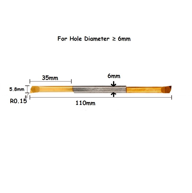 Full Size MTR Double End CNC Lathe Turning Tool One-piece Integrated Precision Boring Head Carbide Micro Boring Bar: MTR6R0.15L35DE