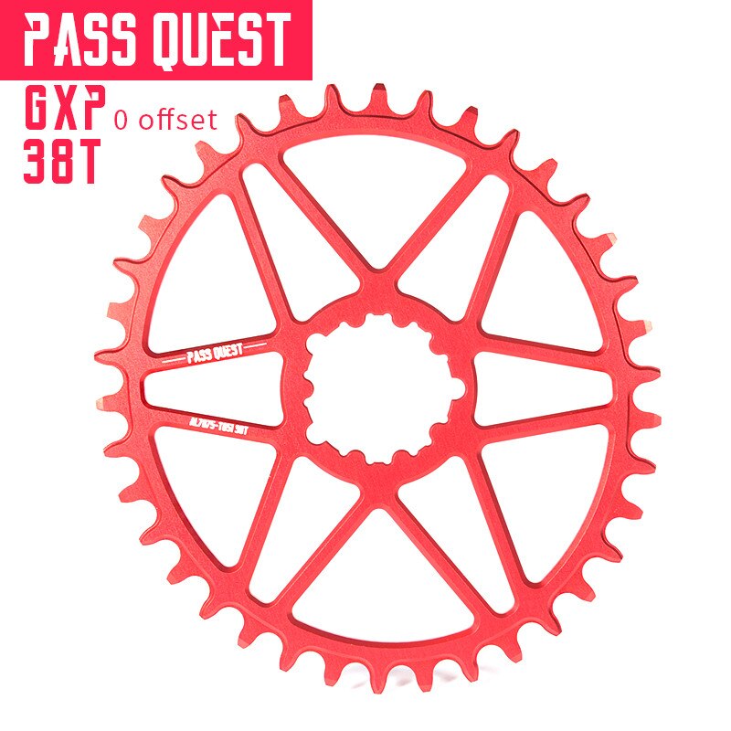 Pass quest offset 0mm gxp oval smal bred kedjekrans vevsats för sram  xx1 x01 mtb mountainbike kedja hjul cykel gear 30-42t: Gxp oval 38t röd