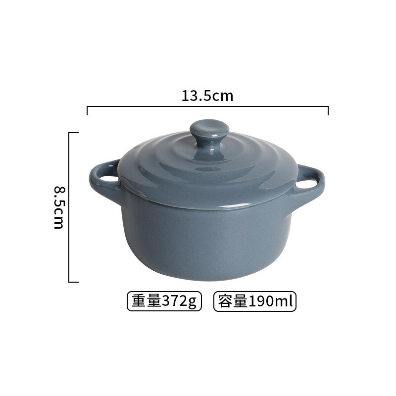 Waterproof Stew Pot Ceramic Soup Pot with Lid Binaural Stew Pot Household Children's Bird's Nest Steamed Egg Special Stew Bowl: Grey