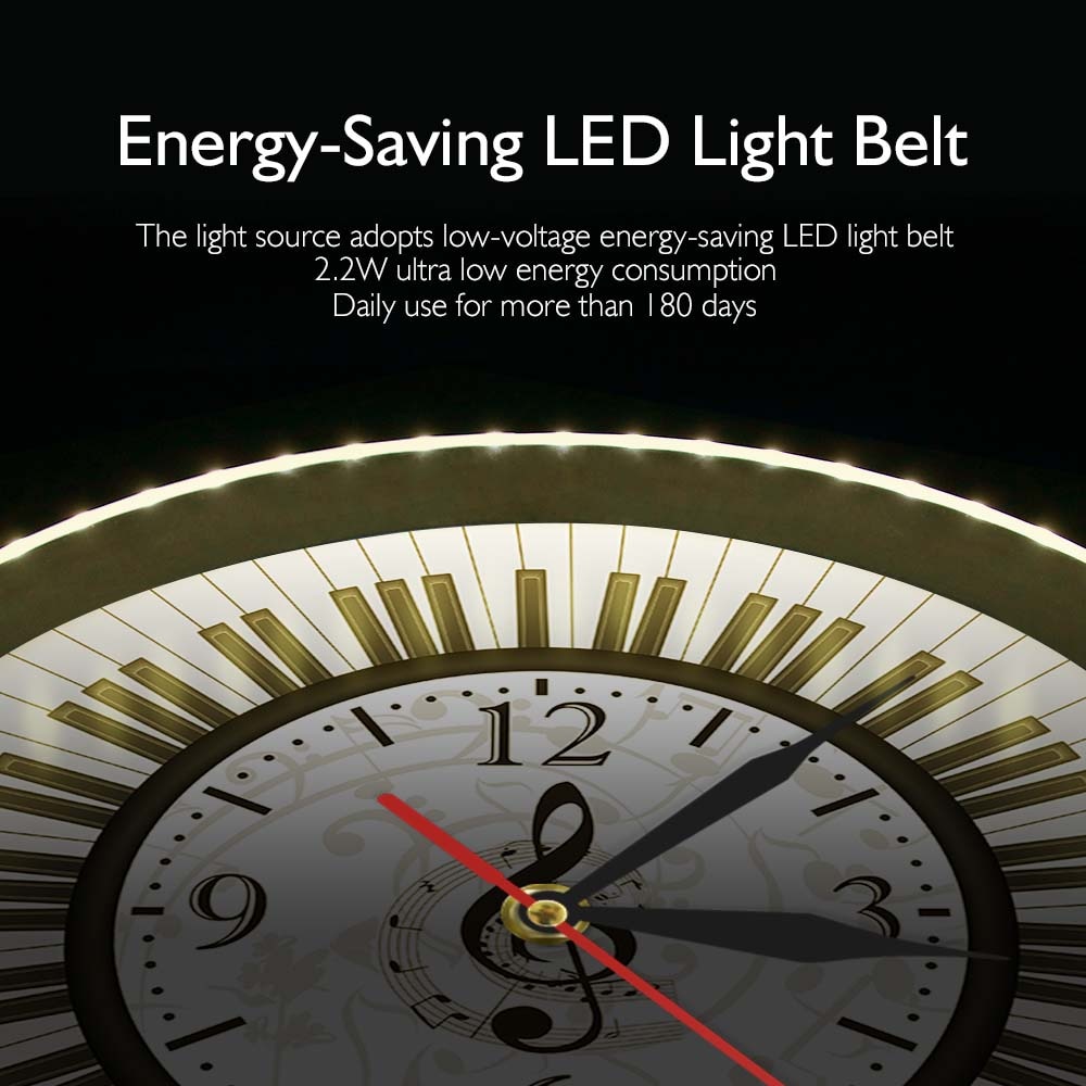 Teclado de Piano con marco de Metal, reloj LED de arte de pared, Control de sonido, notas musicales, reloj de pared, estudio de música, decoración, de pianista