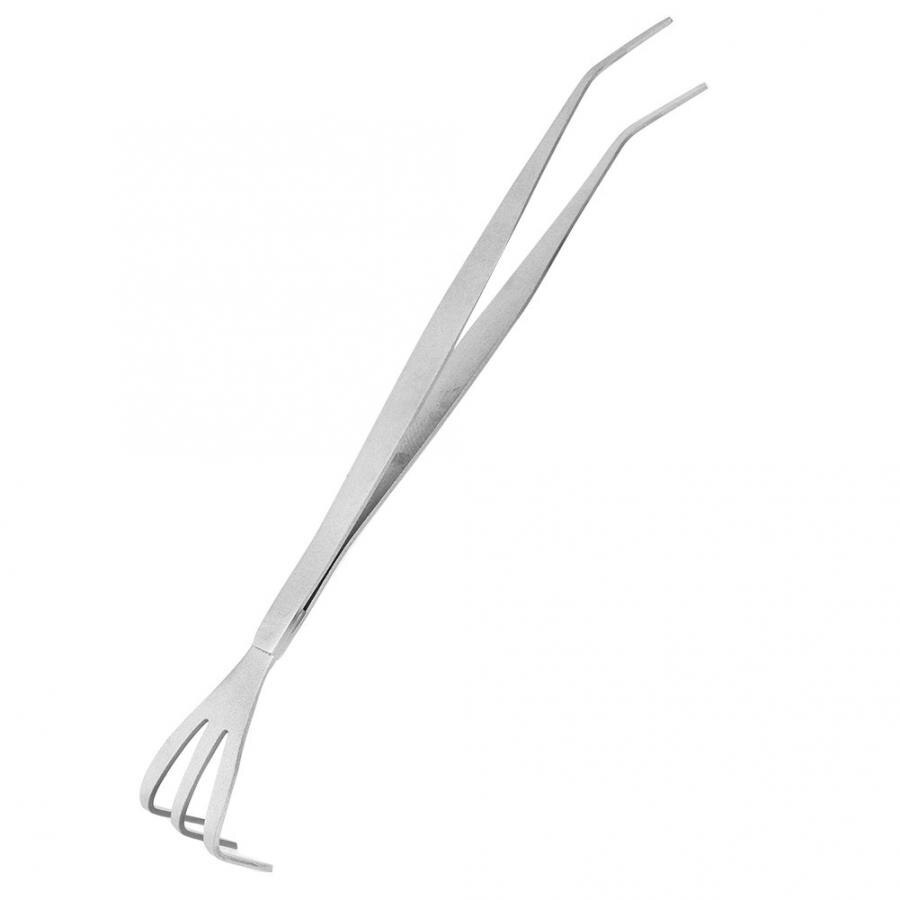 2-in-1 Stainless Steel Root Rake Bonsai Tweezers Soil Farming Tool with Ergonomical Handle.