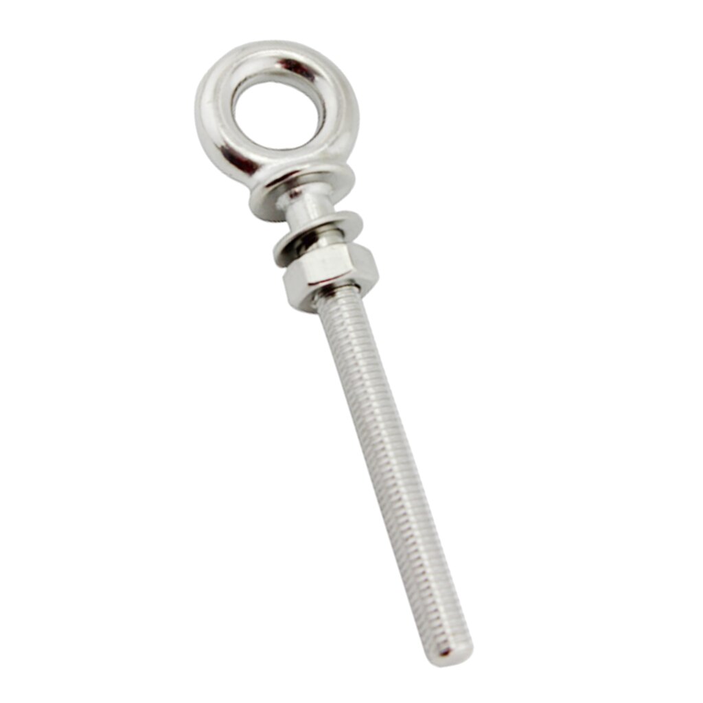 M8 x 80mm Stainless Steel Long Shank Eye Bolt with Washer and Nut