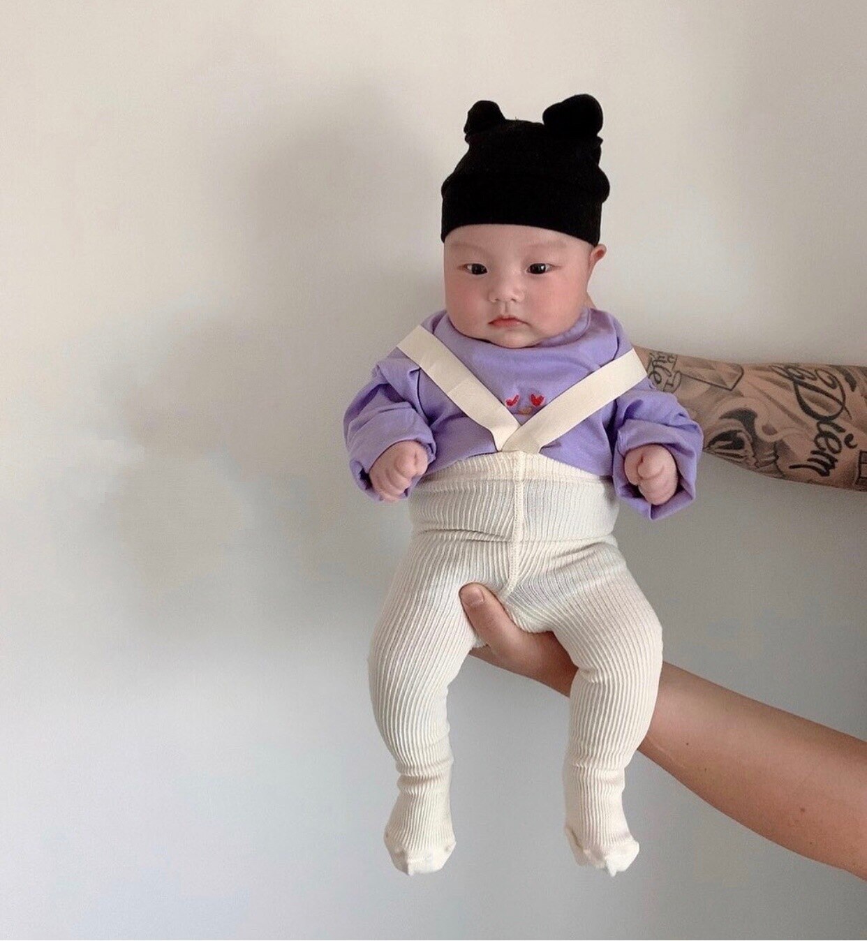 Coton bébé collants -né bébé pantalon taille haute croix Straped bébé filles collants bébé garçons salopette pantalon