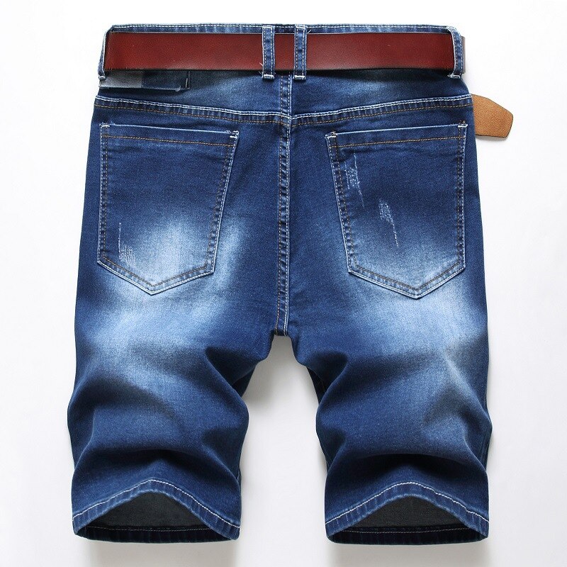 Quanbo herre skinny jeans shorts sommer elastiske shorts jeans casual slim fit streetwear denim shorts plus størrelse 40 42