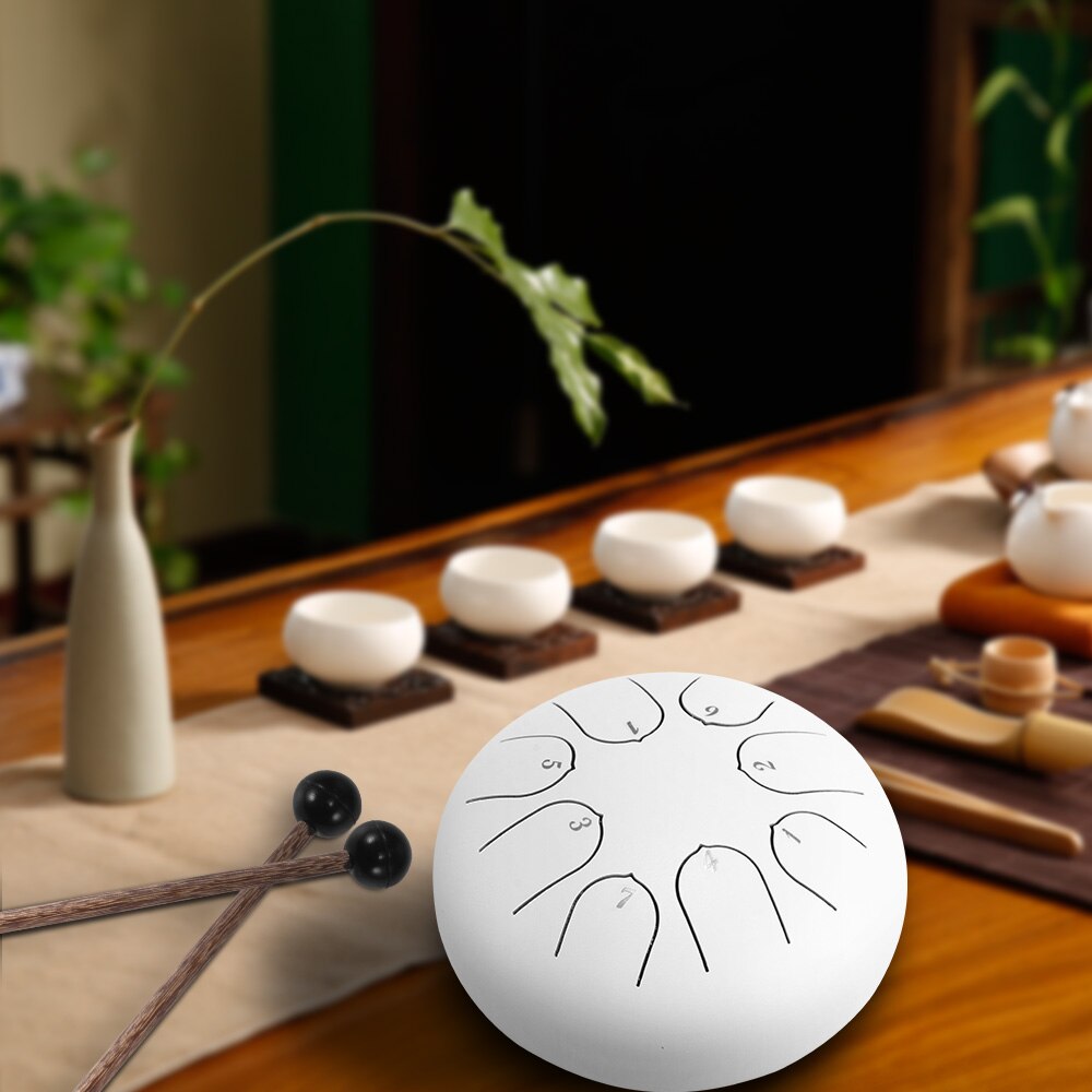 Tong Drum Met Drumsticks Tong Drum 6-Inch Stalen Instrument Rugzak Percussie 8 Tuning Tamboerijn Drum Jar Accessoires