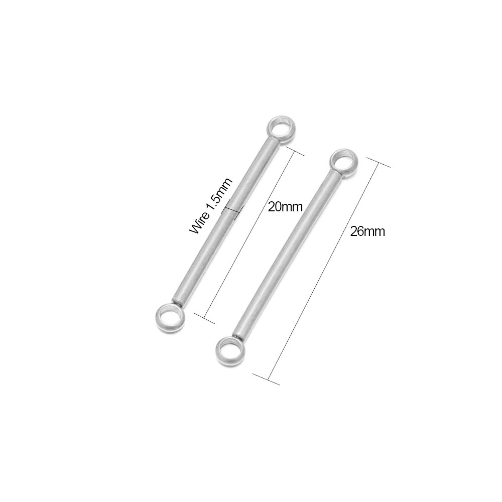10Pcs Rvs 30/20Mm Bar Links Dunne Stok Strip Connectors Voor Diy Oorbellen Kettingen Connectors sieraden Maken: WHITE