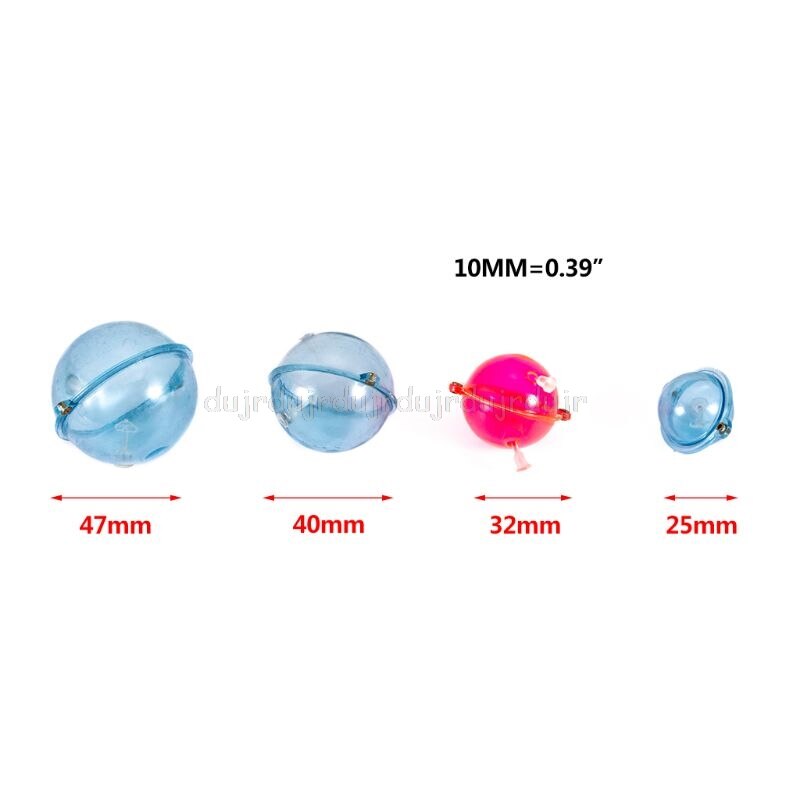 Bolas de plástico ABS para pesca, bolas flotantes de burbujas de agua, aparejos de pesca de mar al aire libre, azul, rojo, 25/32/40/47mm, N22 19, 5 unids/set por juego