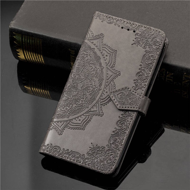 Luxe leren flipcase voor samsung  j1 portemonnee kaarthouder telefoonhoesje voor samsung galaxy  j1 6 j120 j120f j120h cover: Grijs