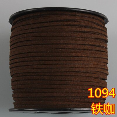 Black White Brown 100 Meters 3mm Flat Faux Suede Velvet Korean Leather Cord String Rope String Lace Jewelry Finding for DIY Chok