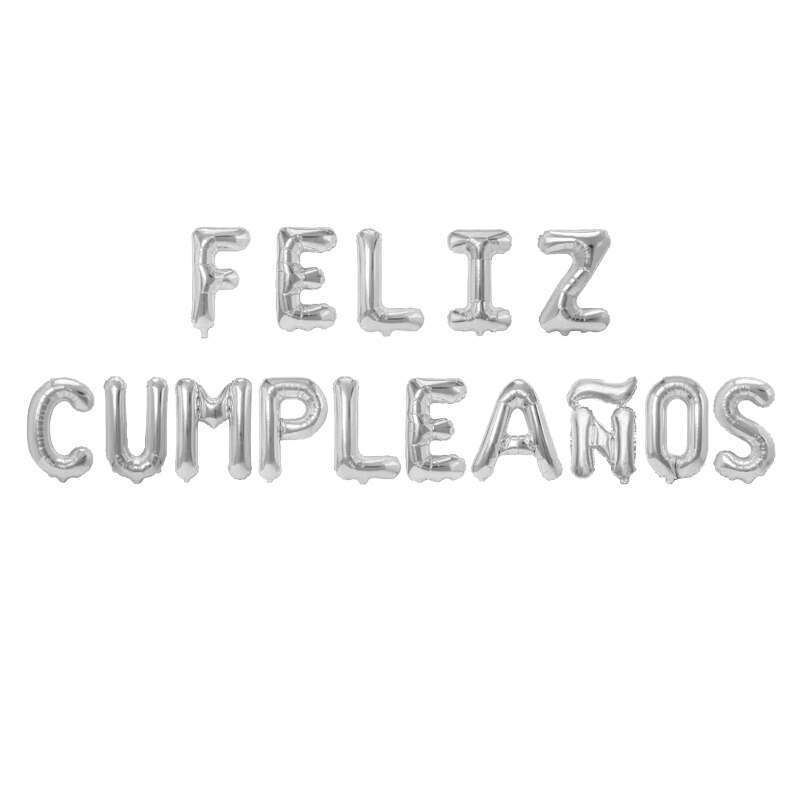 15 stk feliz cumpleanos spansk gratulerer med dagen brev ballonger 16 tommer måke sølv lilla alfabet oppblåsbare globos luftballonger: Grønn