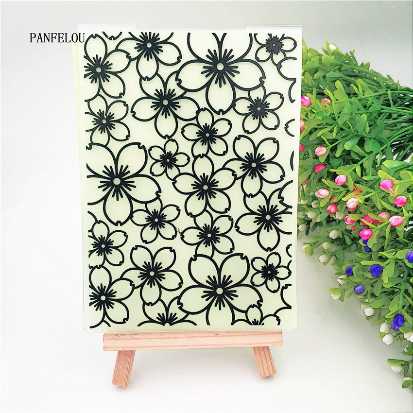 Cherry Blossom Embossing Folders Plastic For Scrapbooking DIY Template Fondant Cake Photo Album Easter Card MakingHalloween