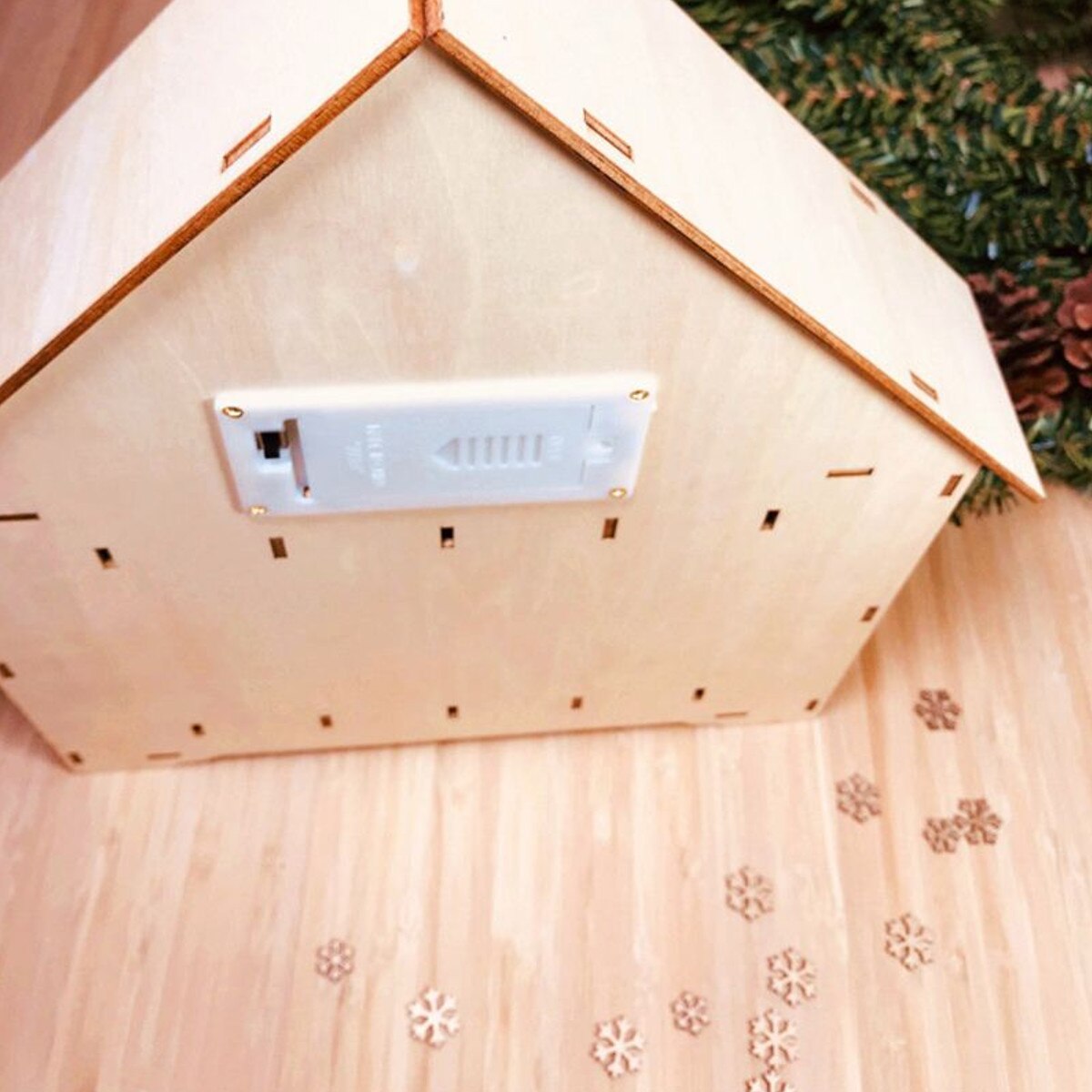 Houten adventskalender, aftellampjes, kerstverlichting, 24 uittrekbare lades, led-lampjes, kerstversiering, adventskalender