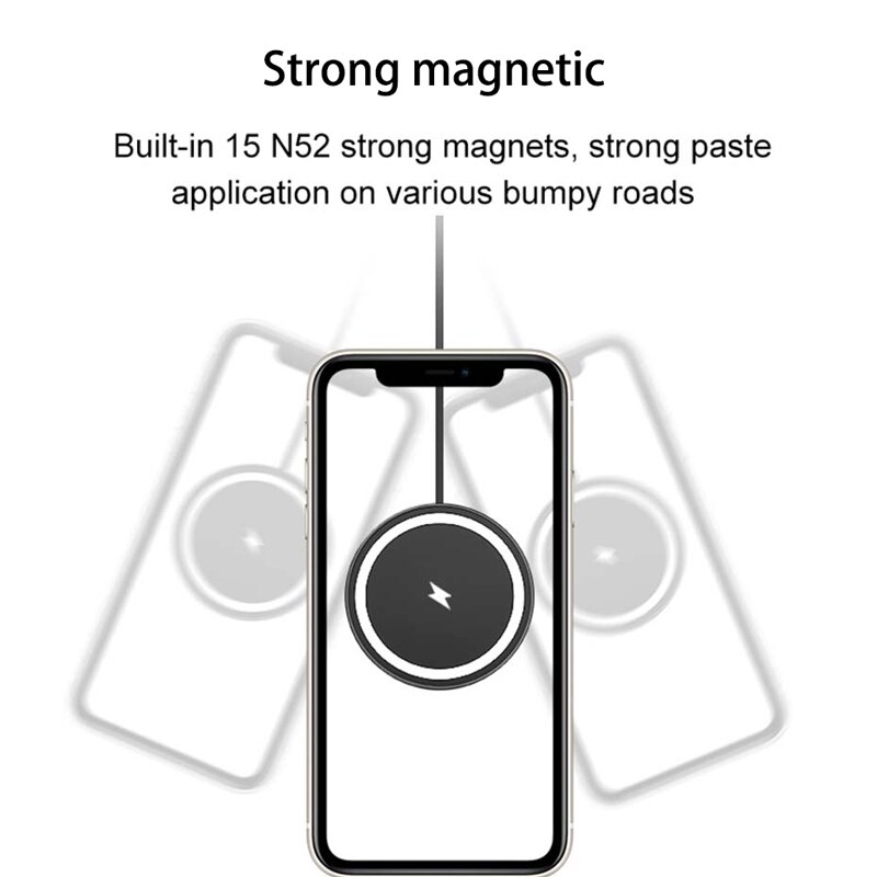 Magnetic wireless car charger mount for iphone 12 mini pro max, macsafe 15w max fast charging air vent mount, mini car phone holder