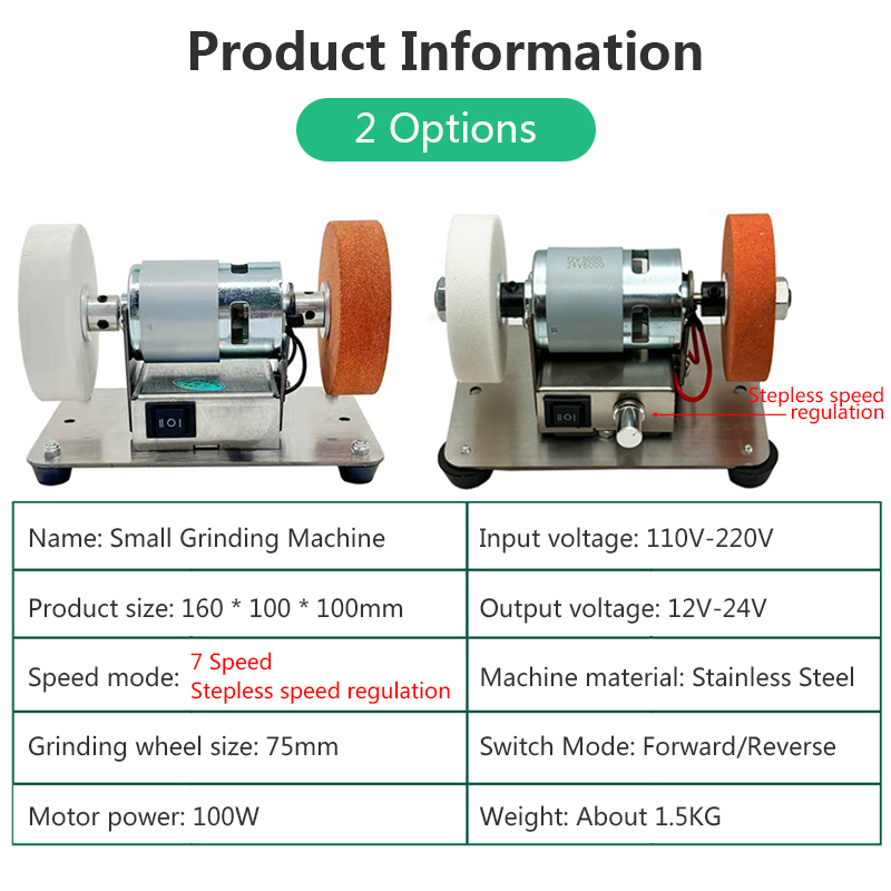 Kleine Schleifmaschine, Tischschleifen, grobe und feine Doppelschleifscheiben, kleines elektrisches Schleifen für den Haushalt, Polieren
