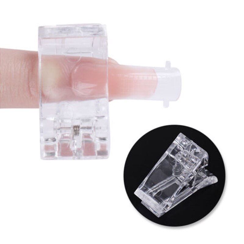 Nail Tips Clip Transparent Finger Quick Building Gel Extension Nails Art Manicure Tool B99