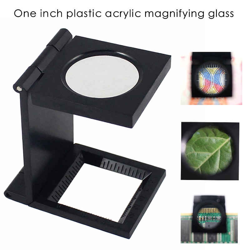 10x opvouwbare vergrootglazen met schaalverdeling voor textiel optische sieraden opvouwbare microscoop vergrootglashouder met schaalverdeling